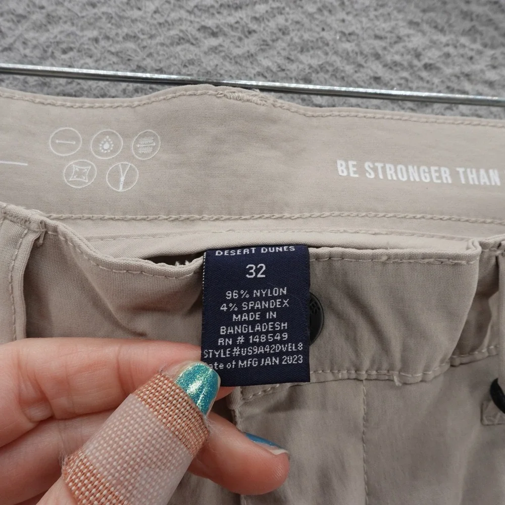 Desert Dunes Chino Shorts Mens 32 Dove Beige UPF‎ 35 Lightweight Performance NWT
